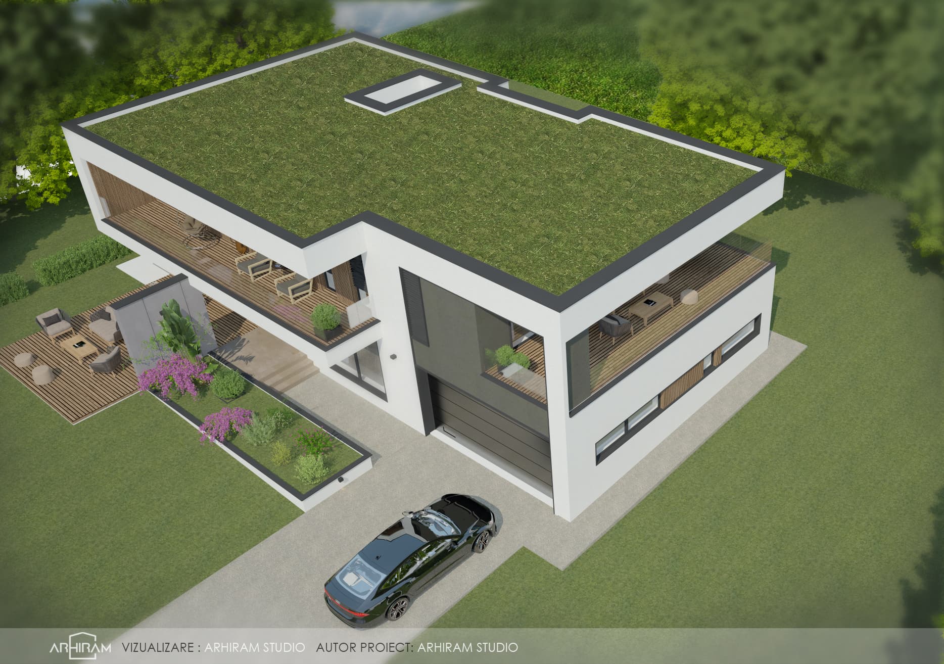 Villa AL — Vedere laterală cu terasă