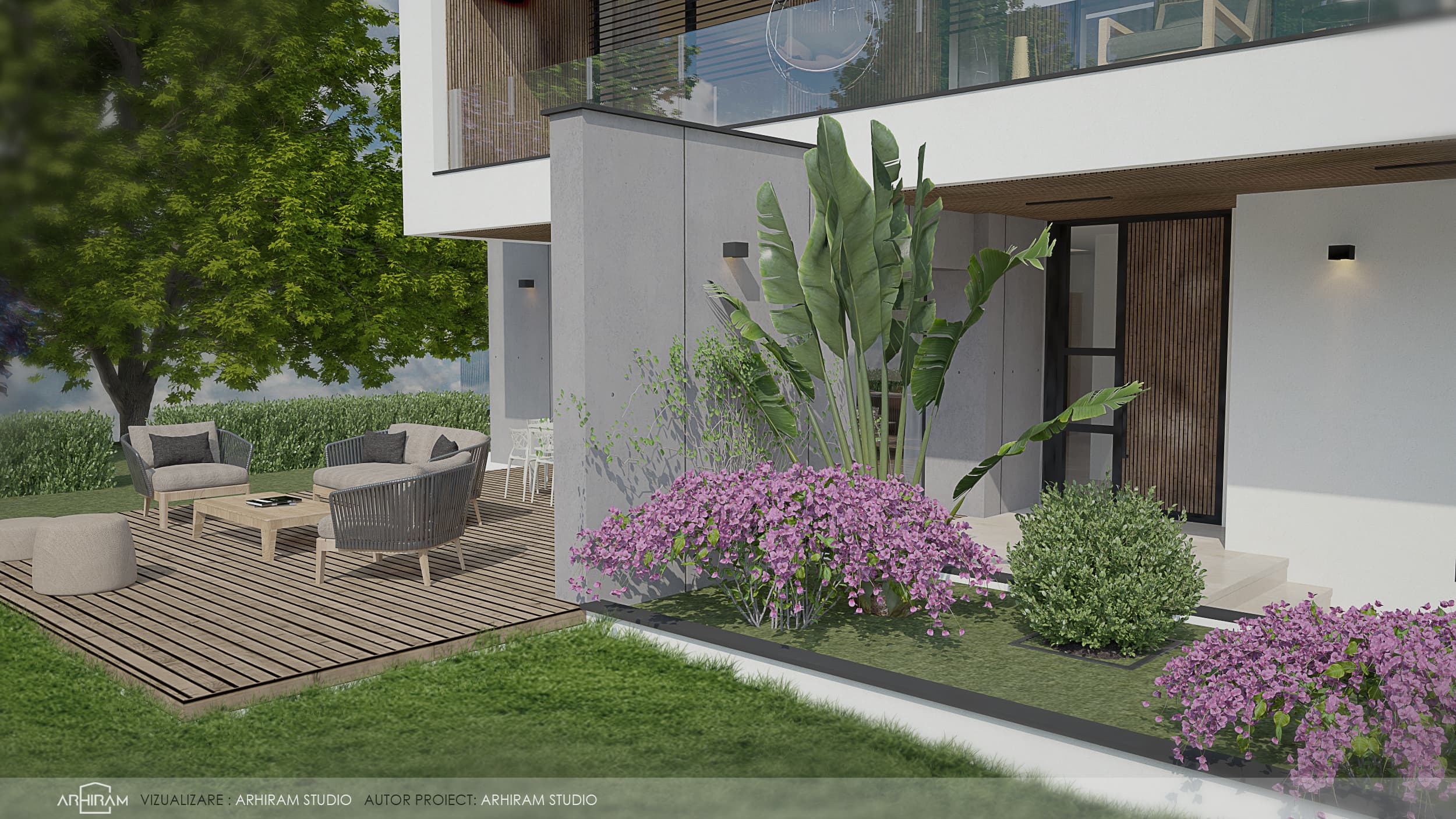 Villa AL — Detaliu grădină și terasă